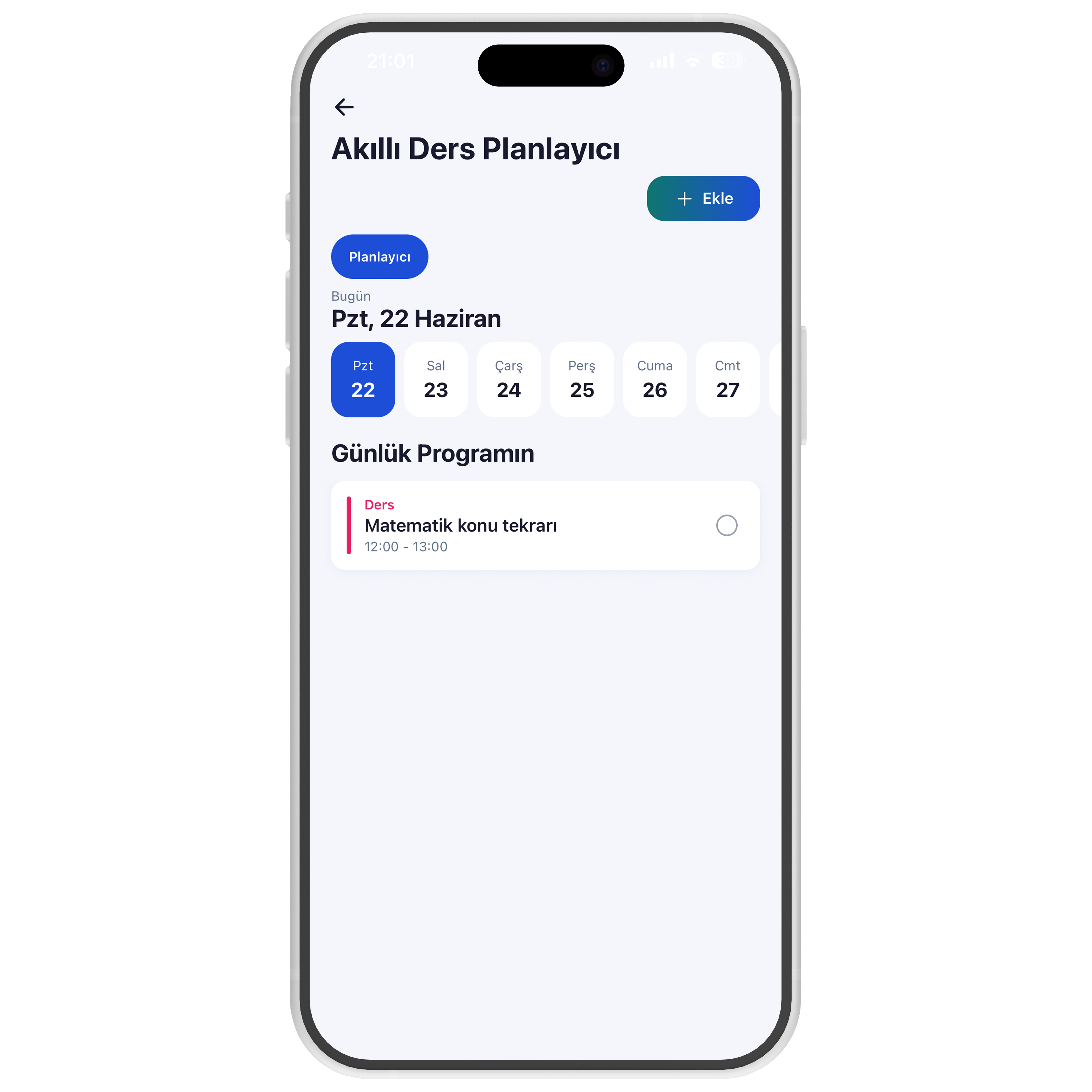 Stuvori smart study planner screen